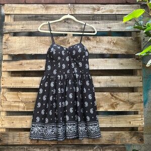 Band of Gypsies Black & White Paisley Bustier Mini Dress NWT